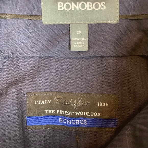 BONOBOS Men slim straight fit pants size 29 Italian finest wool in Blue - Picture 6 of 7